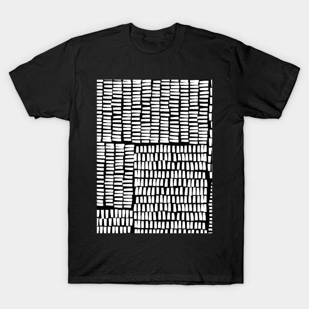 Monochrome Line Pattern T-Shirt by OneThreeSix